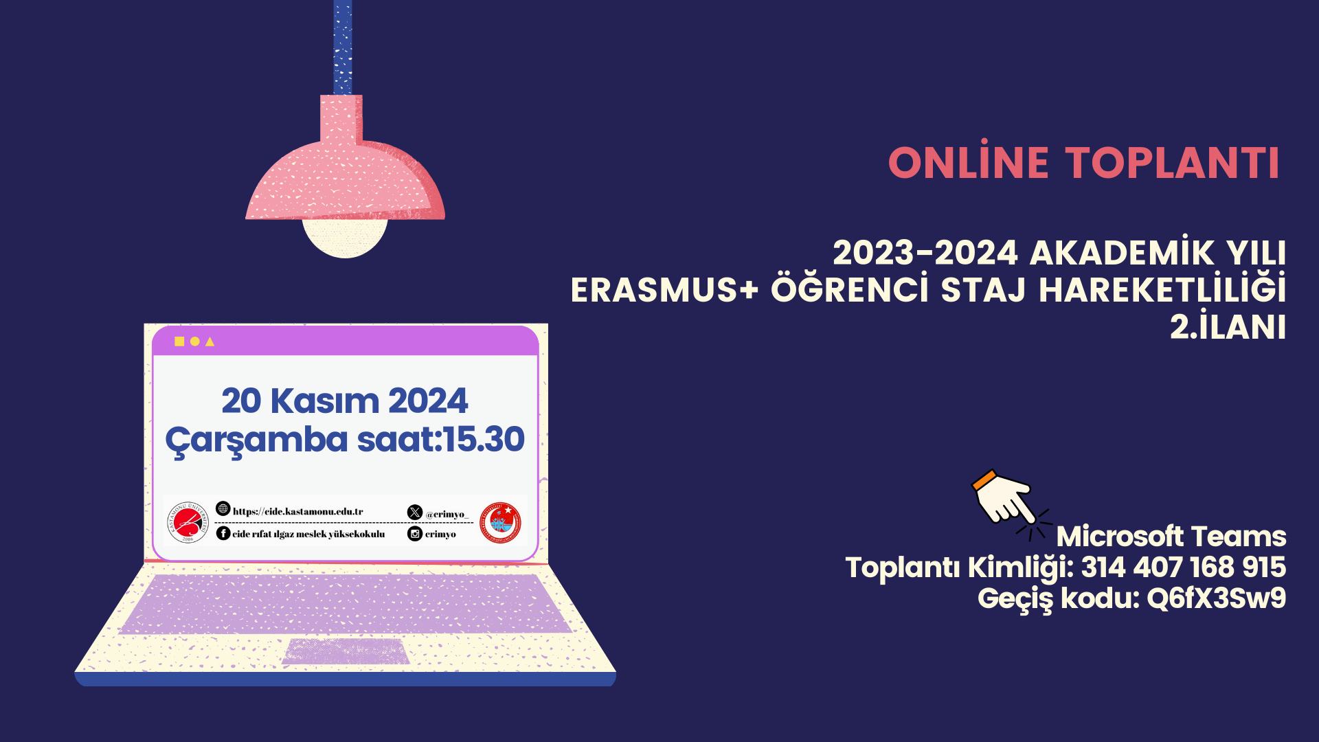 Erasmus Öğrenci Staj Hareketliliği Toplantısı (Online)