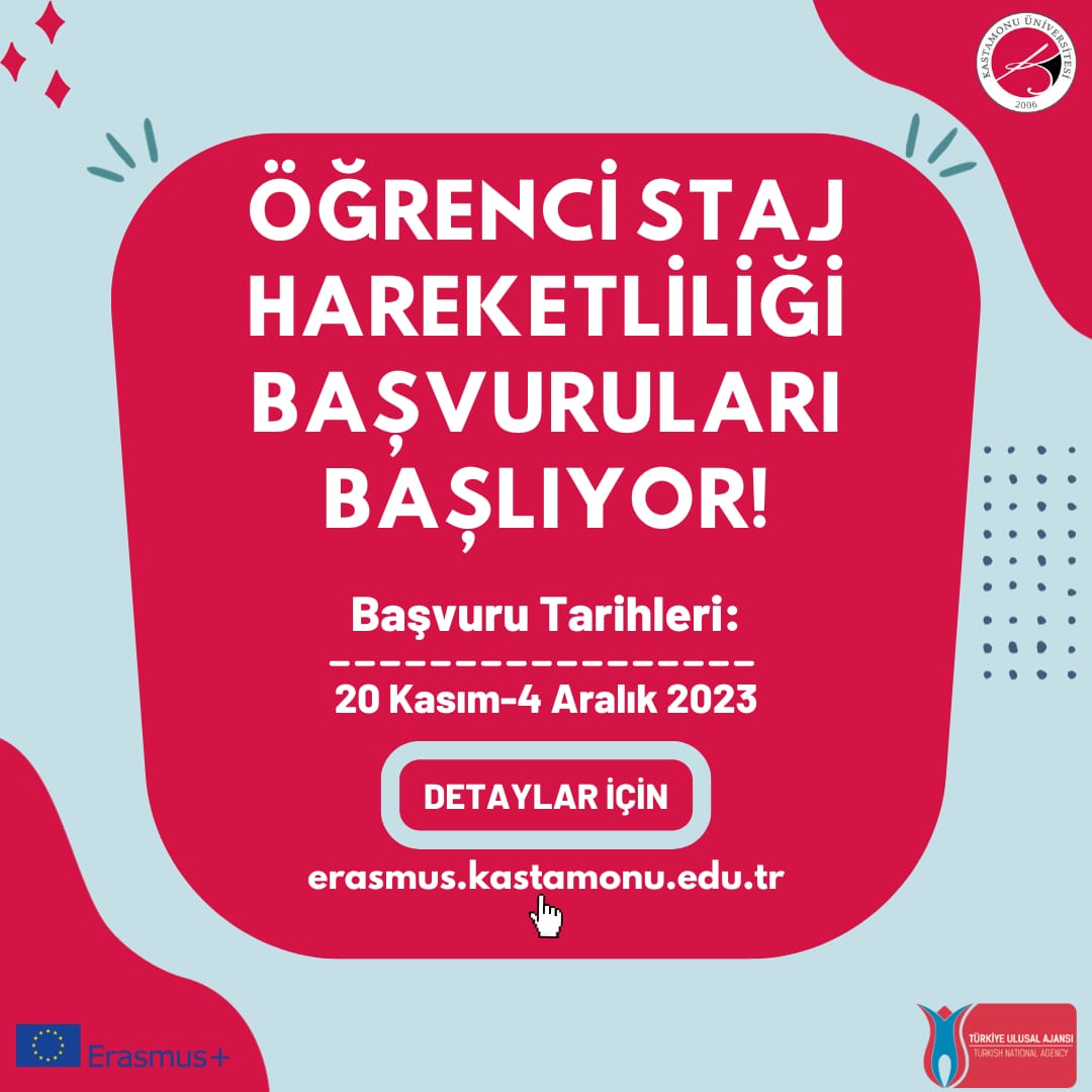 Erasmus Öğrenci Staj Hareketliliği Başlıyor